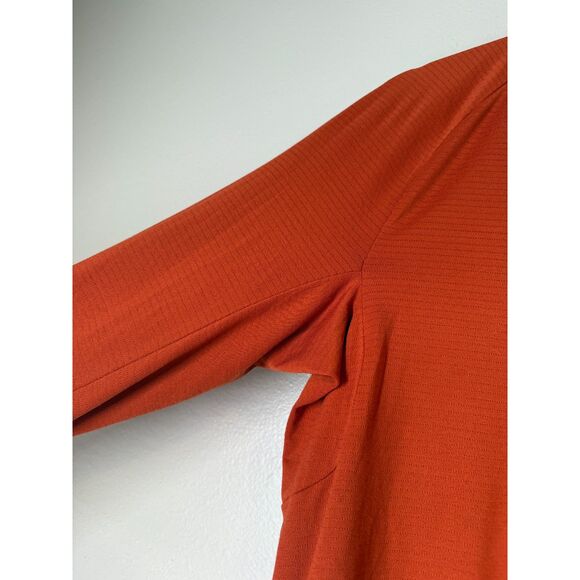 Lululemon Mens Vented Orange Long Sleeve Shirt Sz S Athletic Running Performance - Picture 2 of 9